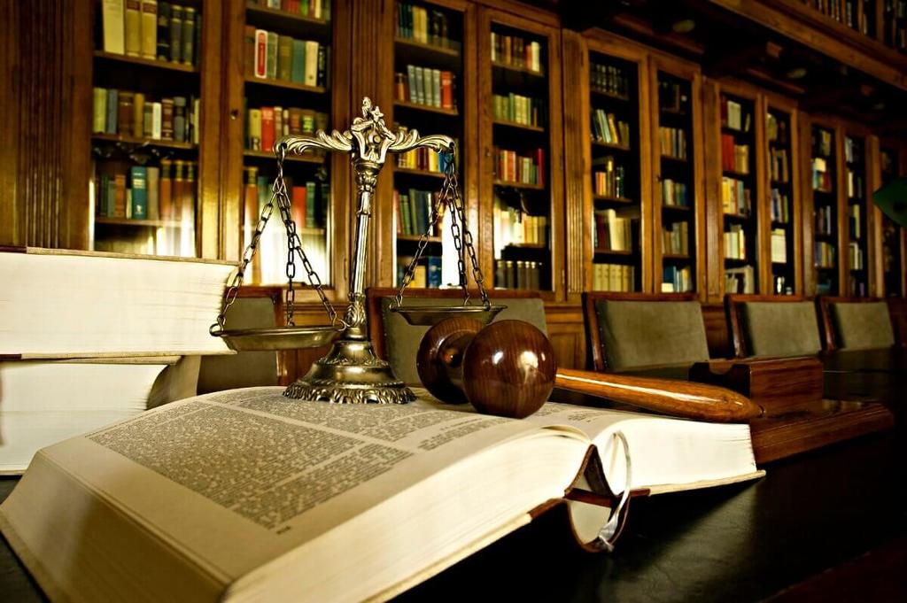 Law books in a law library